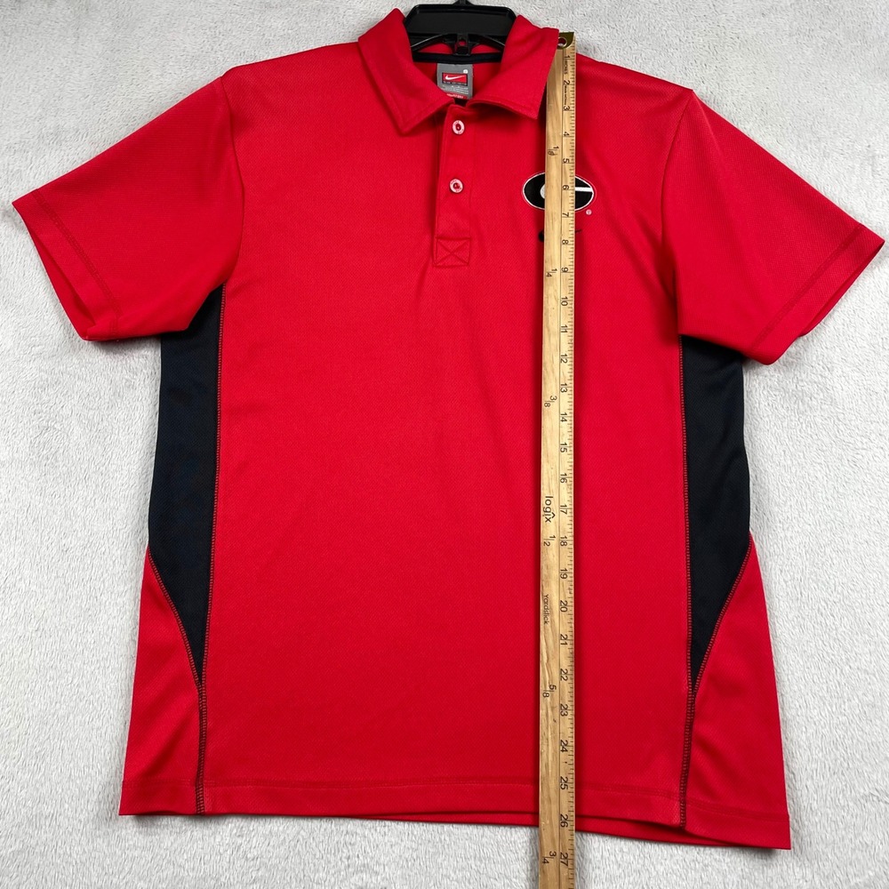 Nike Polo Shirt Mens Small Red Georgia Bulldogs NCAA UGA Dri-Fit Short Sleeve - Picture 4 of 9